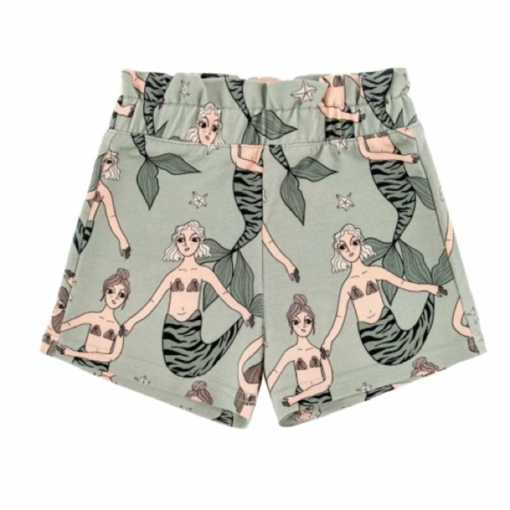 DEAR SOPHIE MERMAID Mint Green PAPERBAG Pull On SHORTS size 7/8 122/128 Medium